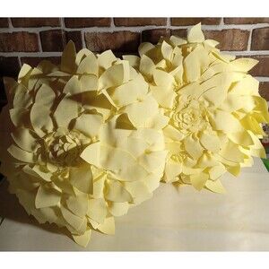 Lemon Meringue Petal Throw Pillows Set Of 2 (15")
